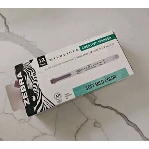 Zebra Mildliner Soft Color Double Sided Highlighter Marker WKT7 Mild Magenta 12‎